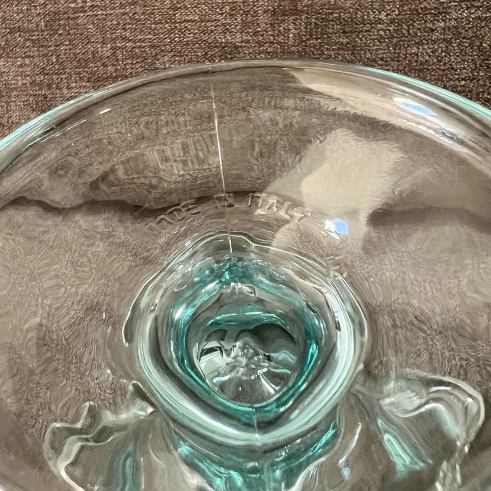 Ice Cream Glass Italy Sea Blue Parfait Cup Made In Italy‎ Vintage